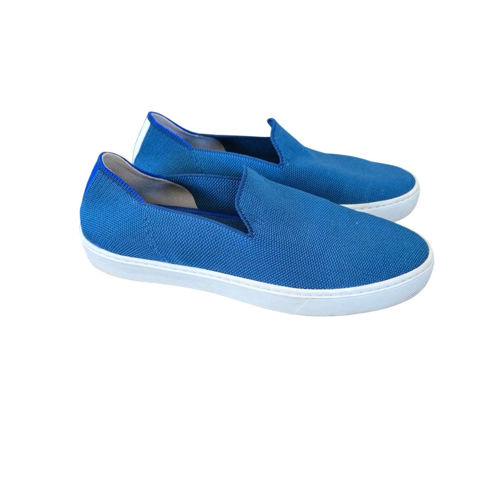 RARE Rothys Casual The Slip On Sneakers Comfort Shoes Teal Blue Sz 9